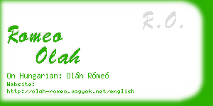 romeo olah business card