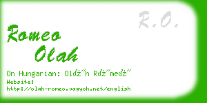 romeo olah business card